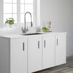 Outlet Britt Commercial Style Kitchen Faucet in All-Brite Spot Free Stainless Steel Single Hole