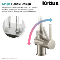 Outlet Britt Commercial Style Kitchen Faucet in All-Brite Spot Free Stainless Steel Single Hole