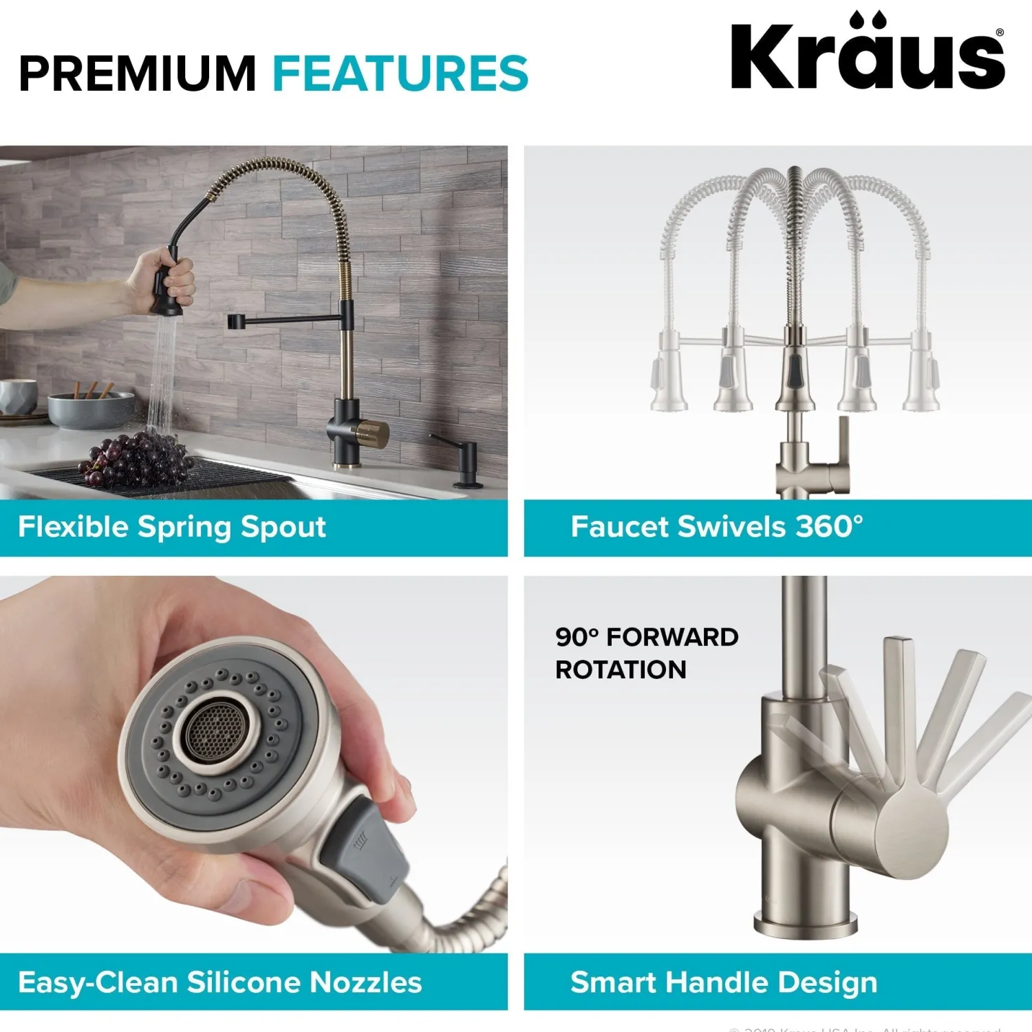 Sale Britt Commercial Style Kitchen Faucet in Matte Black/Brushed Gold Single Hole