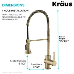 Online Britt Commercial Style Kitchen Faucet in Brushed Gold Single Hole