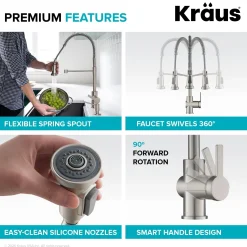 Online Britt Commercial Style Pull-Down Single Handle Kitchen Faucet in Matte Black & Spot Free Black Stainless Steel Single Hole