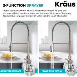 Online Britt Commercial Style Pull-Down Single Handle Kitchen Faucet in Matte Black & Spot Free Black Stainless Steel Single Hole