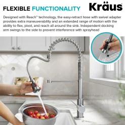 Britt Commercial Style Kitchen Faucet with Integrated Water Filter Spout in Spot Free Stainless Steel Water Filter Faucets