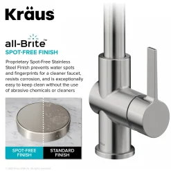 Britt Commercial Style Kitchen Faucet with Integrated Water Filter Spout in Spot Free Stainless Steel Water Filter Faucets