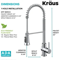 Online Britt Commercial Style Kitchen Faucet with Integrated Water Filter Spout in Chrome Water Filter Faucets
