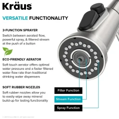 Online Britt Commercial Style Kitchen Faucet with Integrated Water Filter Spout in Chrome Water Filter Faucets