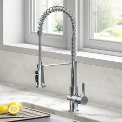Online Britt Commercial Style Kitchen Faucet with Integrated Water Filter Spout in Chrome Water Filter Faucets