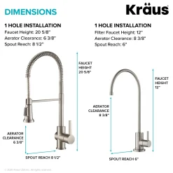 Outlet Britt Commercial Style Kitchen Faucet and Purita Water Filter Faucet Combo in Spot Free Stainless Steel Single Hole|Water Filter Faucets