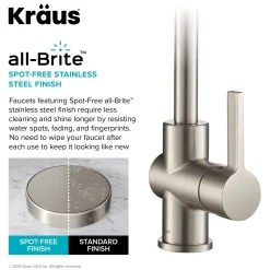 Outlet Britt Commercial Style Kitchen Faucet and Purita Water Filter Faucet Combo in Spot Free Stainless Steel Single Hole|Water Filter Faucets