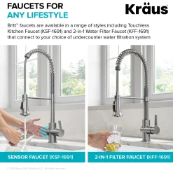 Sale Britt Single Handle Pull Down Kitchen Faucet in Spot-Free Brushed Brass Single Hole