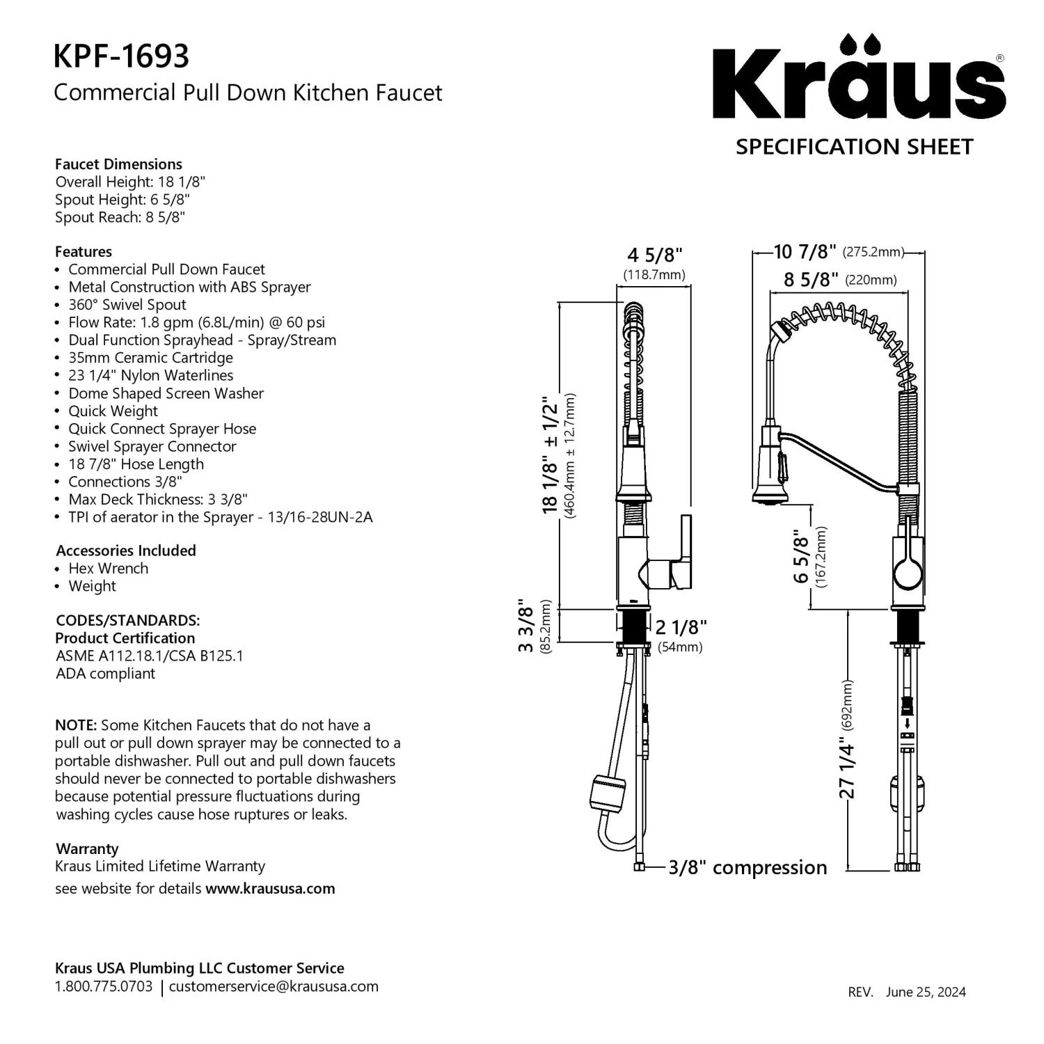Sale Britt Single Handle Pull Down Kitchen Faucet in Spot-Free Brushed Brass Single Hole