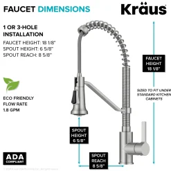 Clearance Britt Single Handle Pull Down Kitchen Faucet in Spot-Free Stainless Steel Single Hole