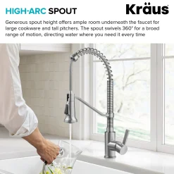 Clearance Britt Single Handle Pull Down Kitchen Faucet in Spot-Free Stainless Steel Single Hole