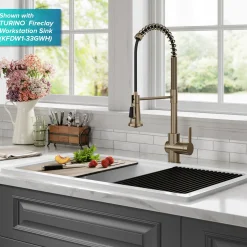Hot Britt Touchless Pull-Down Single Handle Faucet in Spot Free Antique Champagne Bronze Touchless, Sensor And Tap Activated Kitchen Faucets|Single Hole