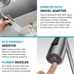 Sale Coda Commercial Style Single Handle Pull Down Kitchen Faucet in Spot-Free Stainless Steel Single Hole