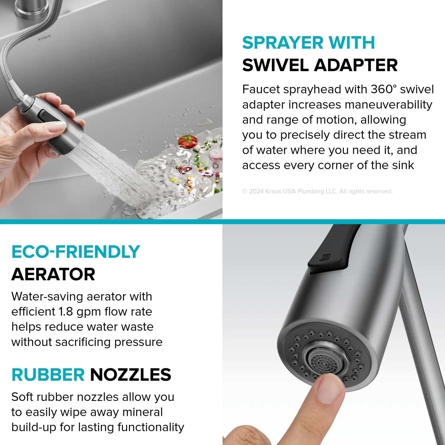 Sale Coda Commercial Style Single Handle Pull Down Kitchen Faucet in Spot-Free Stainless Steel Single Hole
