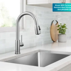 Sale Coda Single Handle Pull Down Kitchen Faucet in Spot-Free Stainless Steel Single Hole
