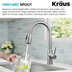 Sale Coda Single Handle Pull Down Kitchen Faucet in Spot-Free Stainless Steel Single Hole
