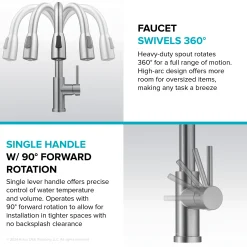 Sale Coda Single Handle Pull Down Kitchen Faucet in Spot-Free Stainless Steel Single Hole