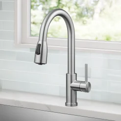 Sale Coda Single Handle Pull Down Kitchen Faucet in Spot-Free Stainless Steel Single Hole