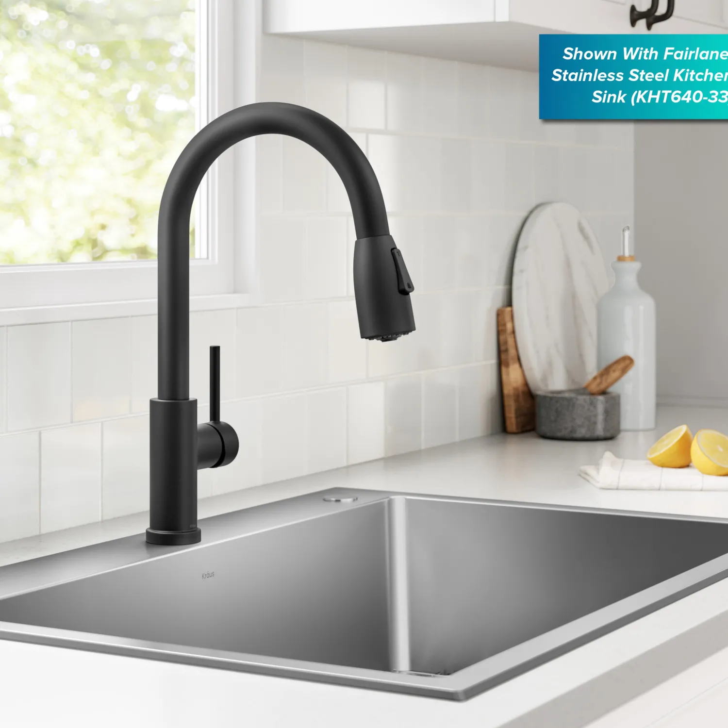 Online Coda Single Handle Pull Down Kitchen Faucet in Matte Black Single Hole