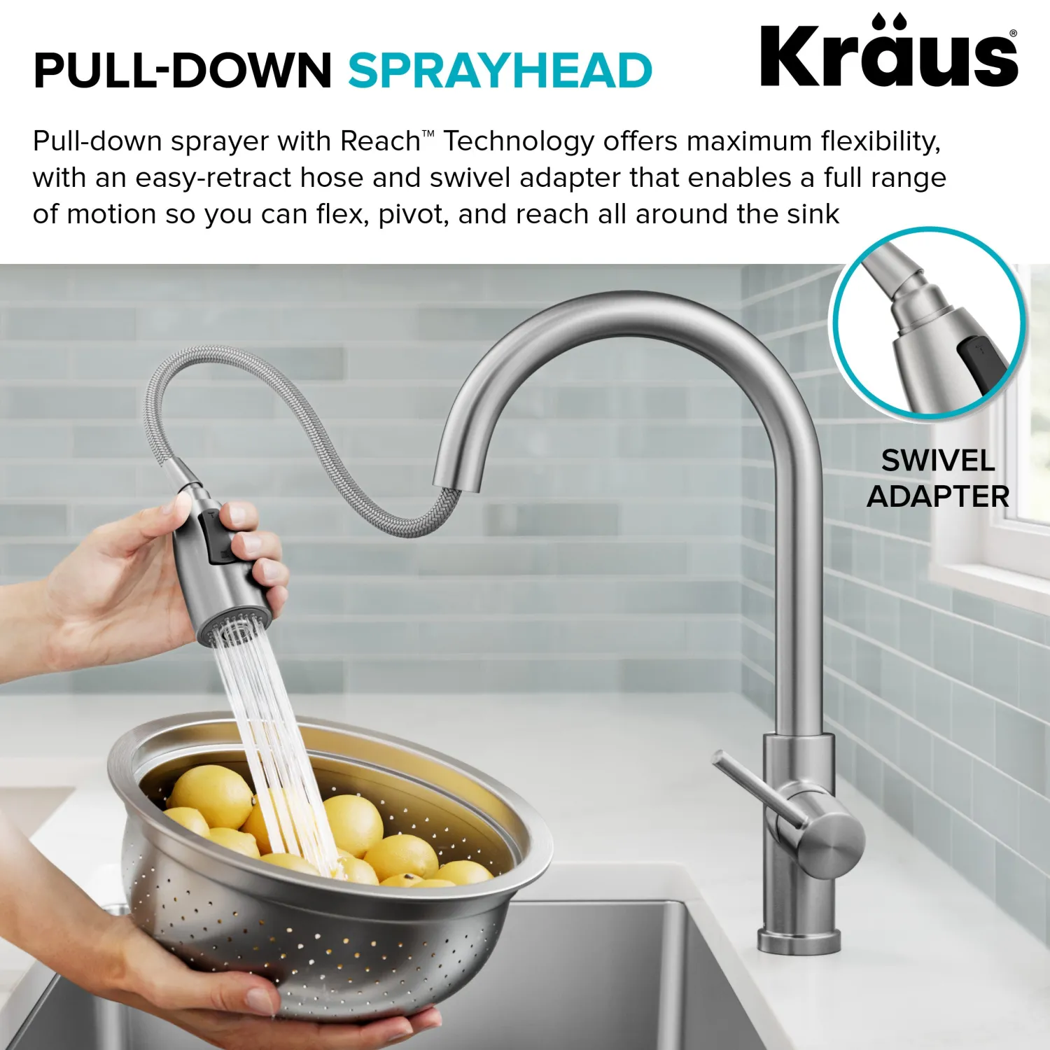Online Coda Single Handle Pull Down Kitchen Faucet in Matte Black Single Hole
