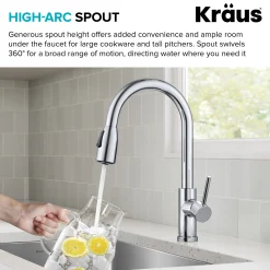 Best Coda Single Handle Pull Down Kitchen Faucet in Chrome Single Hole