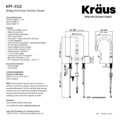 Best Contemporary Bridge Kitchen Faucet with Spray-Head in Spot-Free Stainless Bridge Faucets