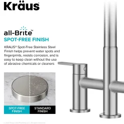 Best Contemporary Bridge Kitchen Faucet with Spray-Head in Spot-Free Stainless Bridge Faucets