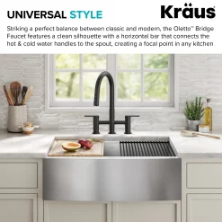 Discount Contemporary Bridge Kitchen Faucet with Spray-Head in Antique Bronze Bridge Faucets