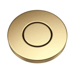 Contemporary Flat Top Garbage Disposal Air Switch Button in Brushed Brass Garbage Disposals & Parts