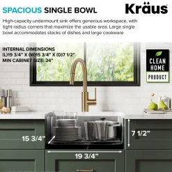 Best Dex 21" Undermount 16 Gauge Stainless Steel Kitchen Sink Stainless Steel Sinks|Single Bowl Sinks