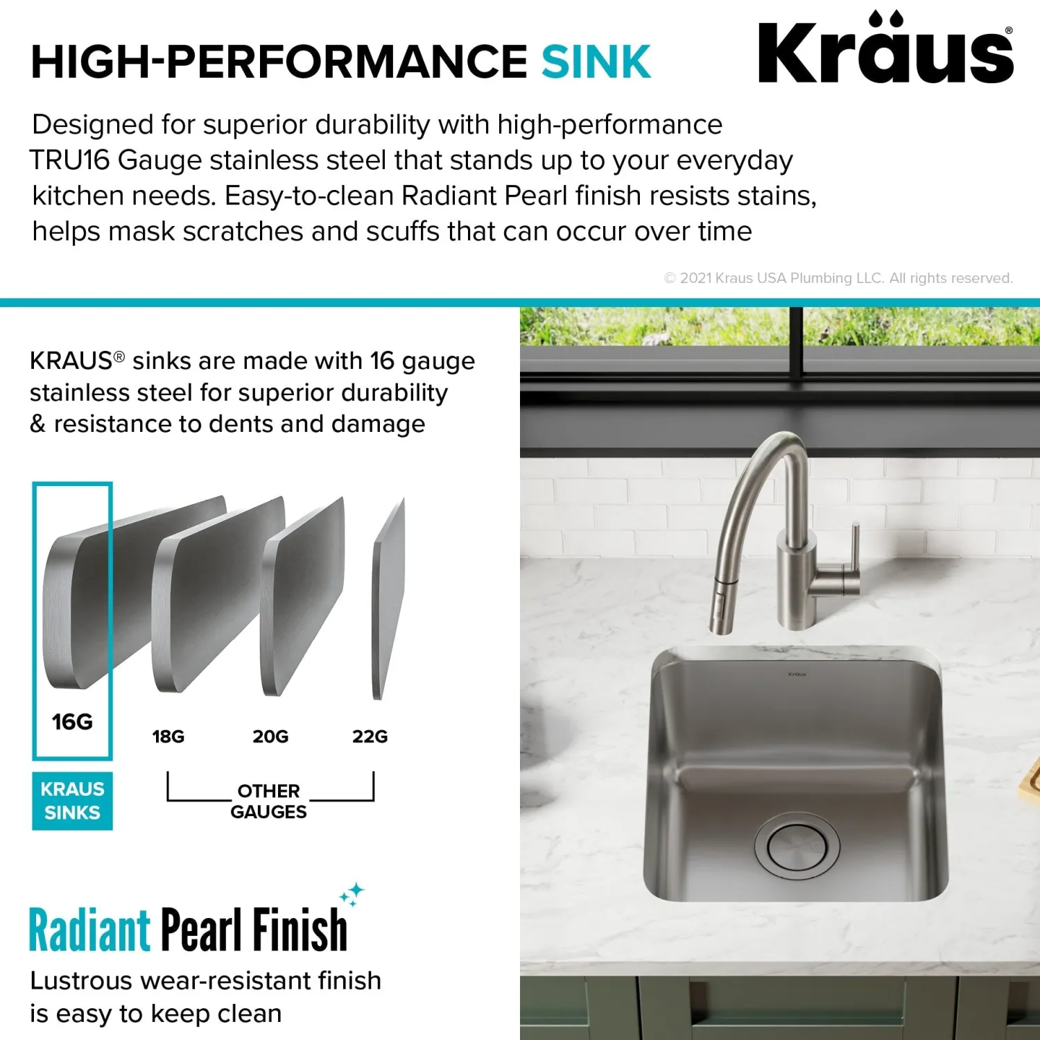 Discount Dex 17" Undermount 16 Gauge Stainless Steel Kitchen Sink Stainless Steel Sinks|Single Bowl Sinks