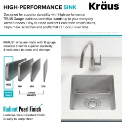 New Dex 17" Undermount16 Gauge Stainless Steel Kitchen Sink with VersiDrain Bar / Prep Sinks