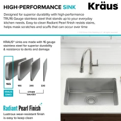 Discount Dex 25" Undermount 16 Gauge Stainless Steel Kitchen Sink with VersiDrain Stainless Steel Sinks|Single Bowl Sinks