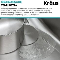 Discount Dex 25" Undermount 16 Gauge Stainless Steel Kitchen Sink with VersiDrain Stainless Steel Sinks|Single Bowl Sinks