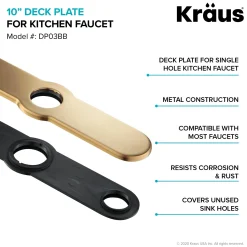 Discount DP03BB 10-Inch Deck Plate for Kitchen Faucet in Brushed Brass Escutcheon / Deck Plates
