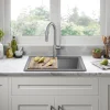 25” Drop-In Granite Composite Workstation Kitchen Sink in Metallic Grey Drop-In / Top Mount Sinks|Single Bowl Sinks