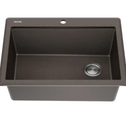 28” Drop-In Granite Composite Workstation Kitchen Sink in Metallic Brown Drop-In / Top Mount Sinks|Single Bowl Sinks