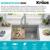 New 28” Drop-In Granite Composite Workstation Kitchen Sink in Metallic Grey Drop-In / Top Mount Sinks|Single Bowl Sinks