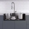 Clearance 31" Dual Mount Single Bowl Granite Kitchen Sink with Topmount and Undermount Installation in Black Onyx Drop-In / Top Mount Sinks|Single Bowl Sinks