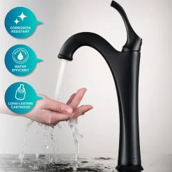 Sale Elavo 14-Inch Round White Porcelain Ceramic Bathroom Vessel Sink and Arlo Faucet Combo Set with Pop-Up Drain Sink And Faucet Combos|Above Counter / Vessel Sinks