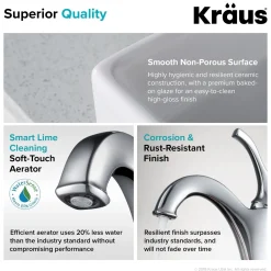 Hot Elavo 15-Inch Square White Porcelain Ceramic Bathroom Vessel Sink and Arlo Faucet Combo Set with Pop-Up Drain Sink And Faucet Combos|Above Counter / Vessel Sinks