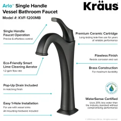 Hot Elavo 15-Inch Square White Porcelain Ceramic Bathroom Vessel Sink and Arlo Faucet Combo Set with Pop-Up Drain Sink And Faucet Combos|Above Counter / Vessel Sinks