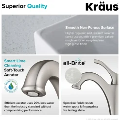 Outlet Elavo 18 1/2-Inch Square White Porcelain Ceramic Bathroom Vessel Sink with Overflow and Arlo Faucet Combo Set with Lift Rod Drain Sink And Faucet Combos|Above Counter / Vessel Sinks