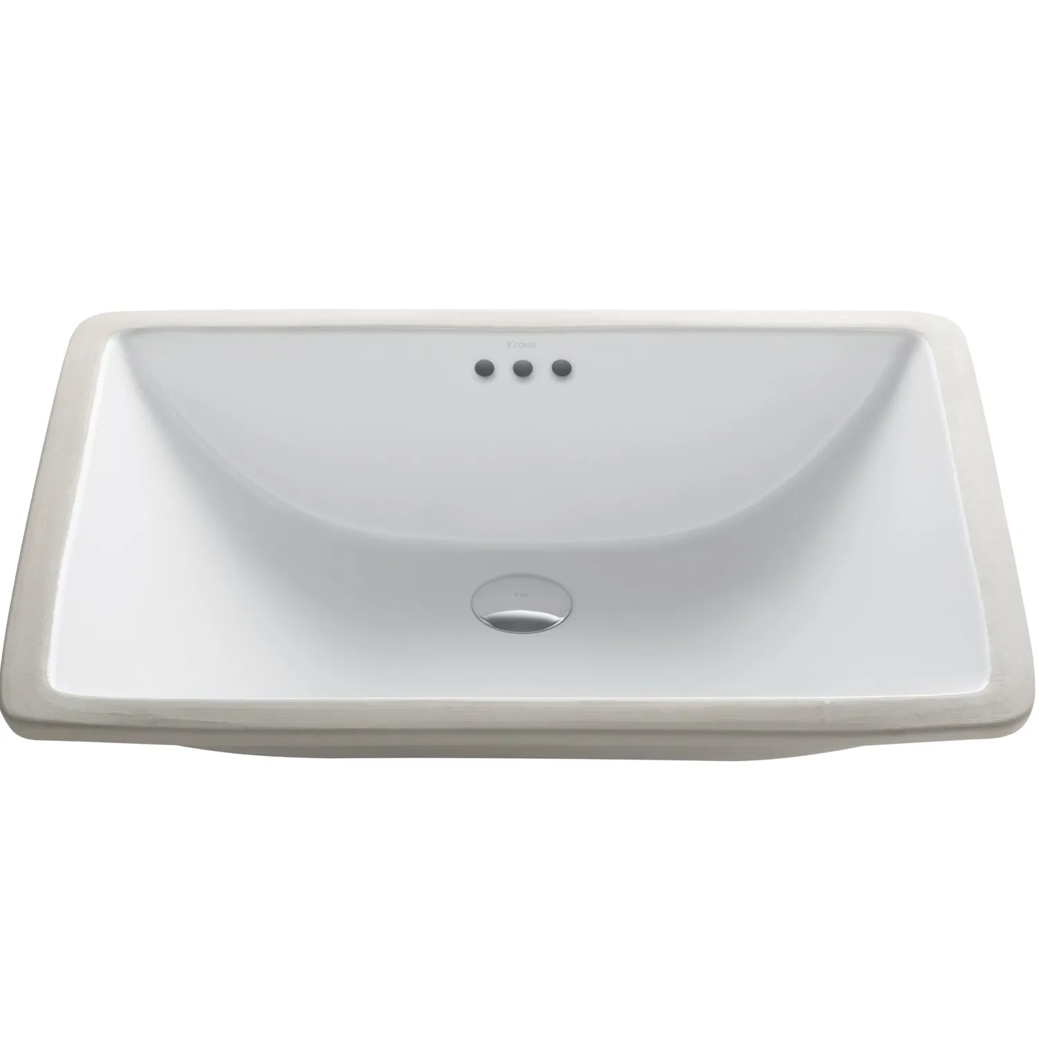 Sale Elavo Large Rectangular Ceramic Undermount Bathroom Sink in White with Overflow Undermount