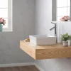 New Elavo Modern Rectangular Vessel White Porcelain Bathroom Sink, 19 " (2-Pack) Semi-Recessed Sinks