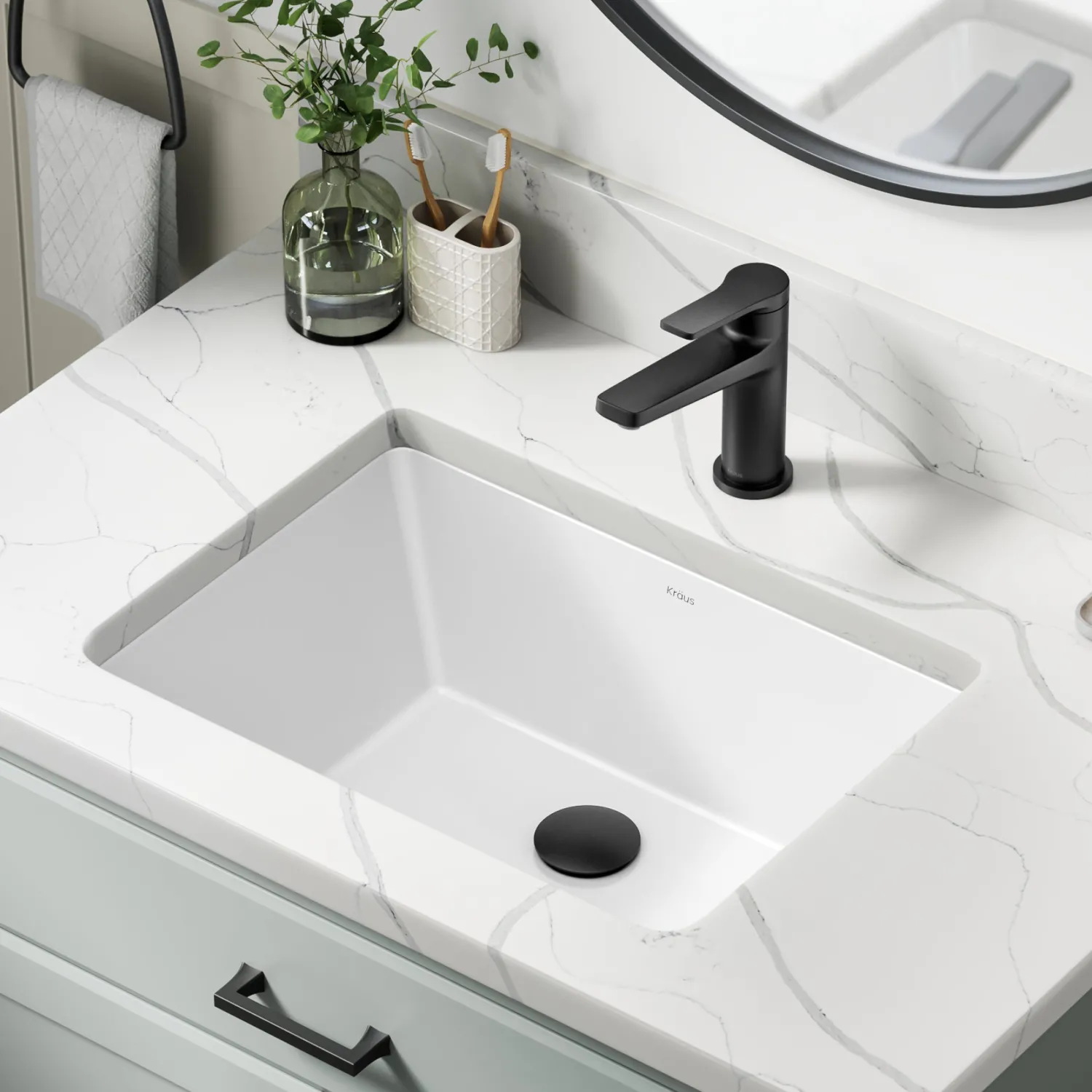Clearance Elavo 20-1/4" Rectangular Porcelain Undermount Bathroom Sink in White Undermount