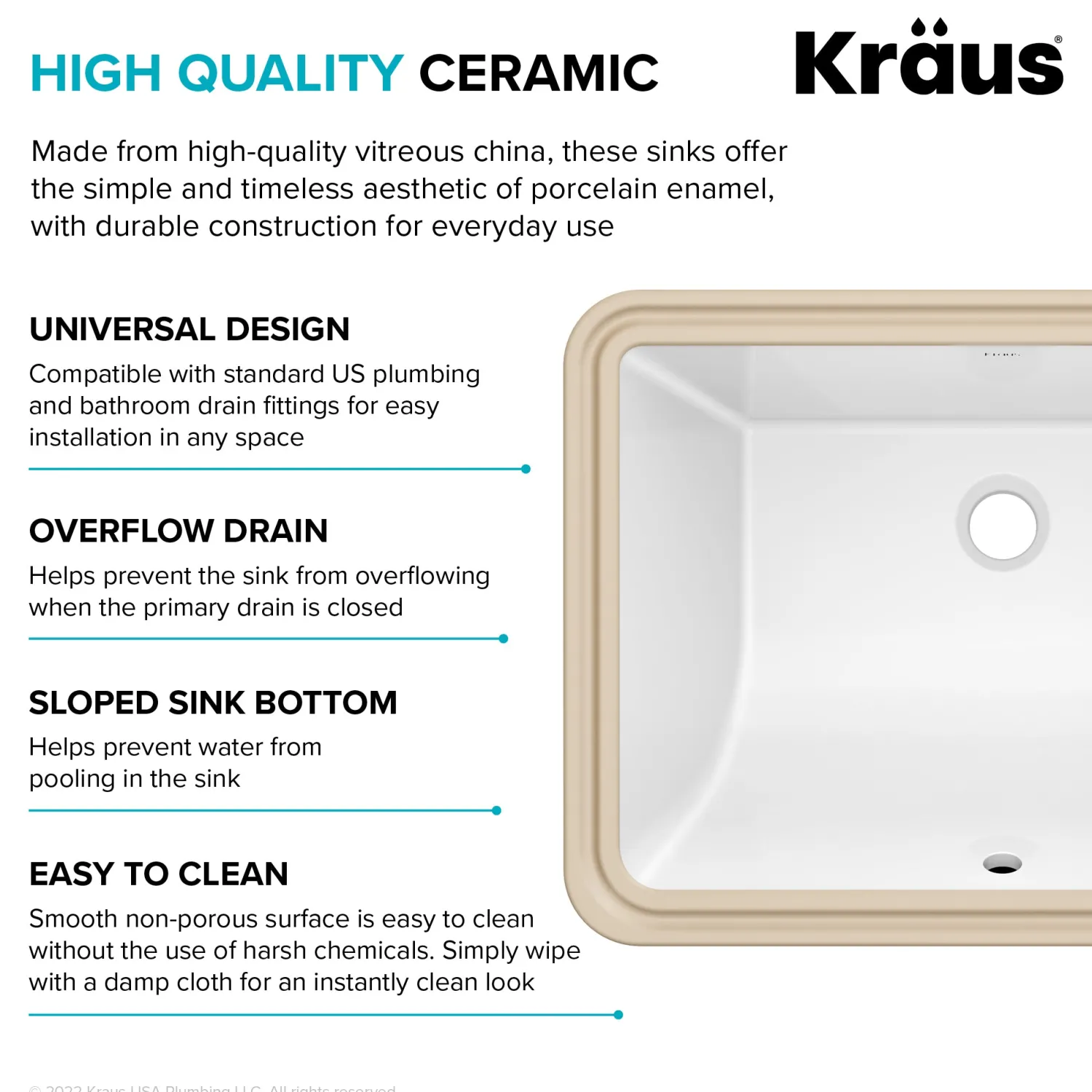 Clearance Elavo 20-1/4" Rectangular Porcelain Undermount Bathroom Sink in White Undermount