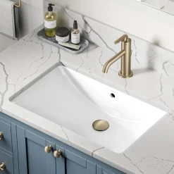 Discount Elavo 23" Rectangular Porcelain Undermount Bathroom Sink in White Undermount